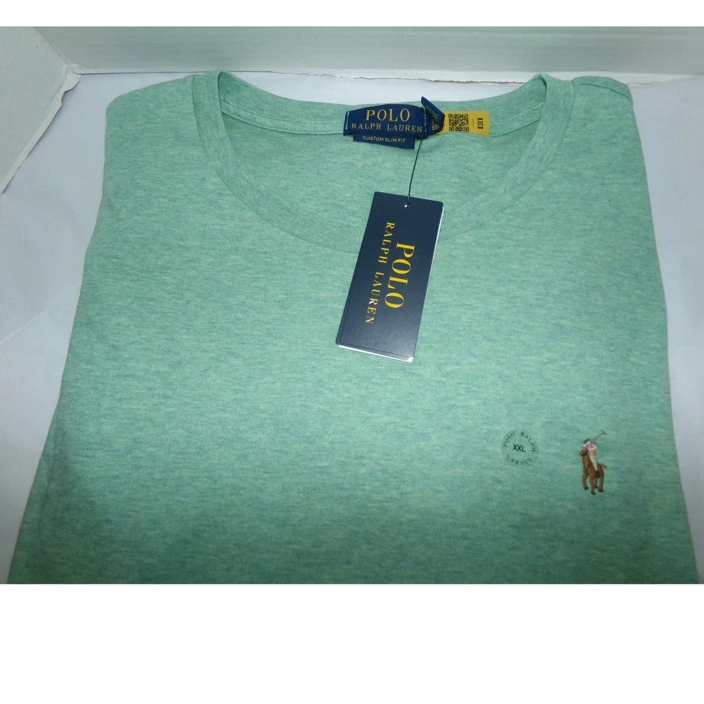 Polo Ralph Lauren Mens Custom Slim Fit T-Shirt Mint Green Heather XXL NWT